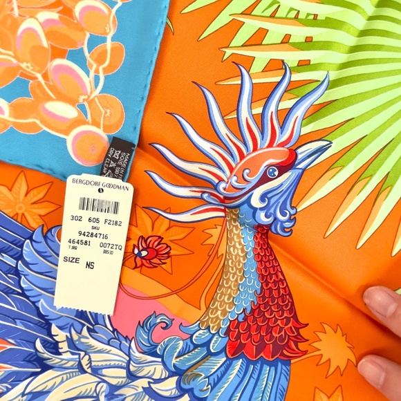 NWT Hermès Scarf "Mythiques Phoenix" Turquoise - Picture 5 of 10